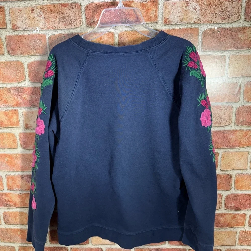 J. Crew Navy Sweater with Pink Details